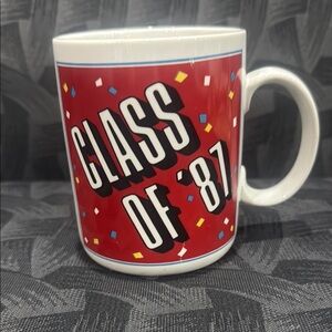VINTAGE hand pained Korea Red Class of '87 Mug